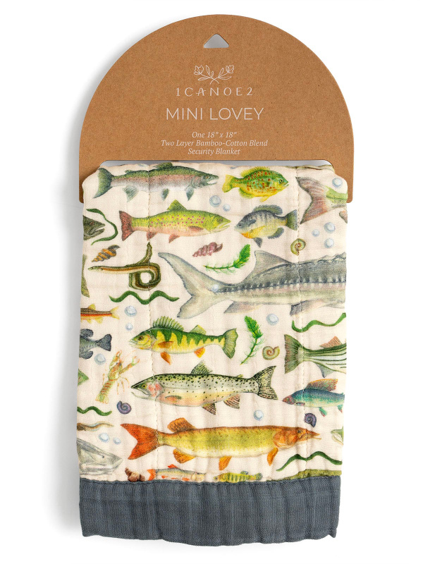 Freshwater Fish Baby Lovey Muslin Blanket, 2 of 2