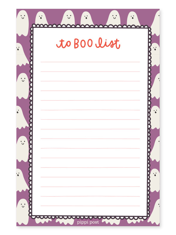 To Boo List Halloween Ghosts 4×6 Lined Notepad, 1 of 1