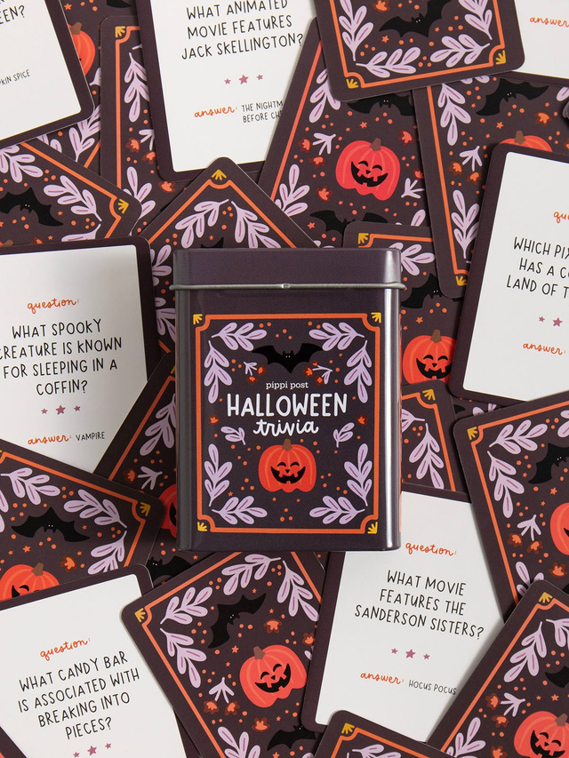 Halloween Trivia Game - Deck of Cards + Storage Tin, 3 of 4
