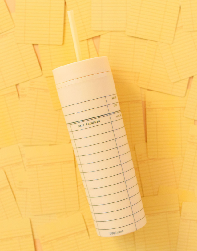 Library Card 16oz Skinny Acrylic Tumbler - Yellow, 2 of 3