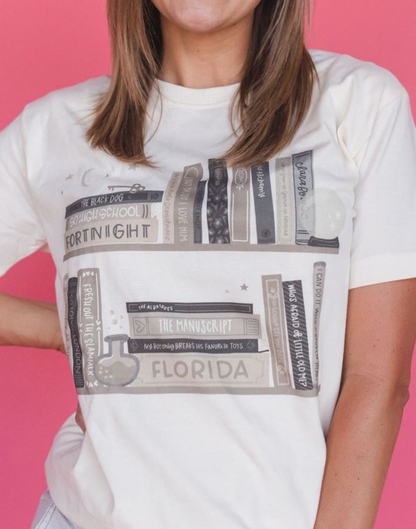 Poetry Bookshelf Tee - Ivory, 1 of 3