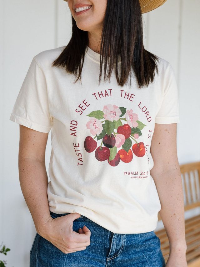 Taste & See That The Lord Is Good Cherry Faith Tee - Ivory, 2 of 5