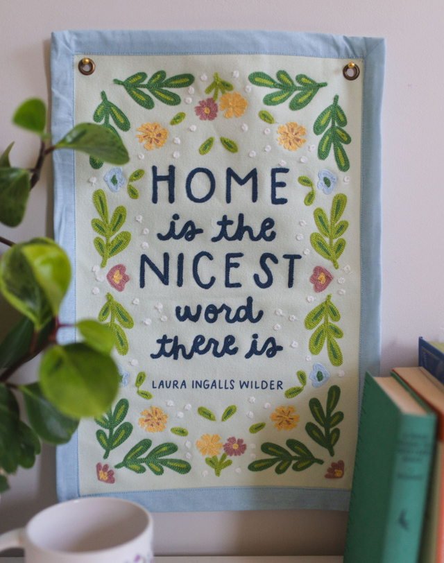Home Little House on the Prairie Embroidered Canvas Banner, 2 of 4