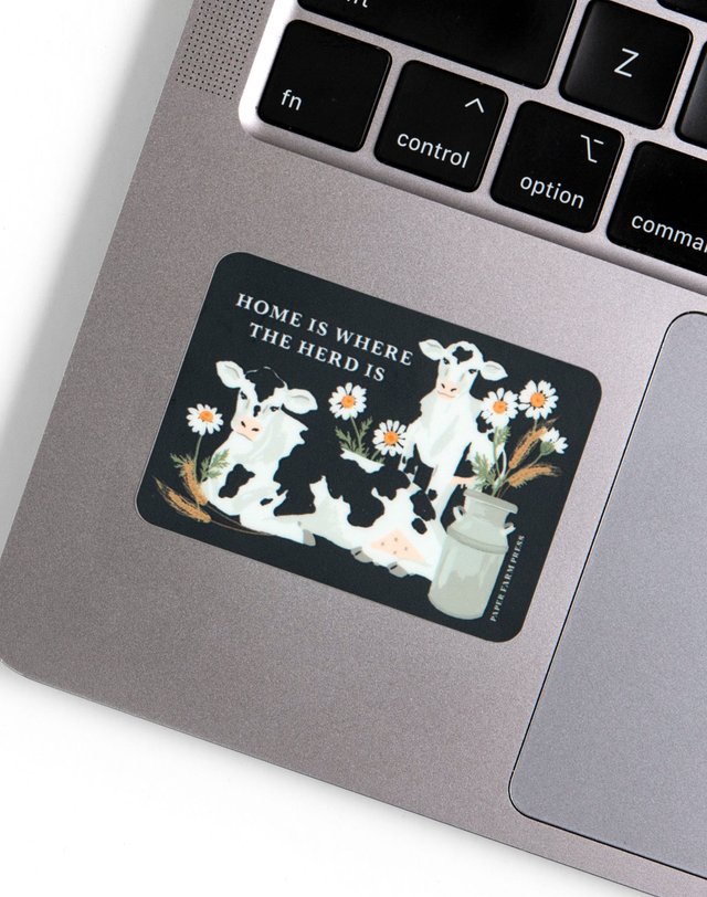 Home Is Where The Herd Is Cow Decal Sticker, 2 of 3
