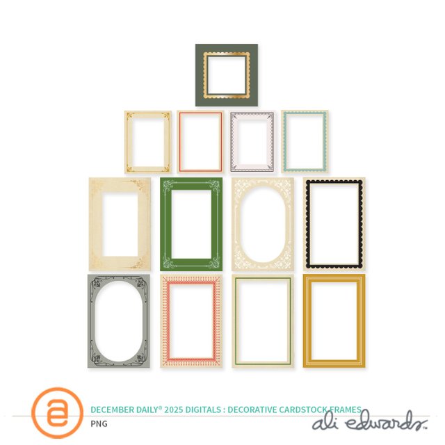 December Daily® 2025 Digital Decorative Cardstock Frame Pack, 1 of 1