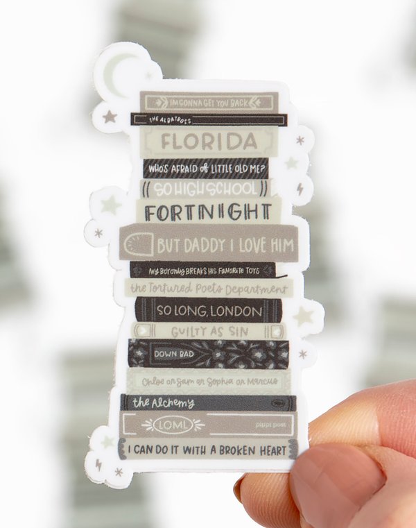 Poetry Book Stack Decal Sticker, 1 of 3