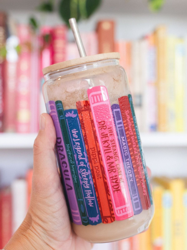 Spooky Books Glass Can, 1 of 5