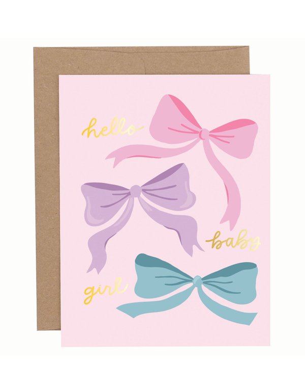 Hello Baby Girl Greeting Card, 1 of 1