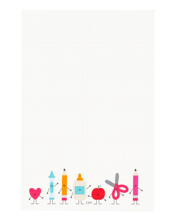 Smiley School Supplies Notepad, 1 of 2