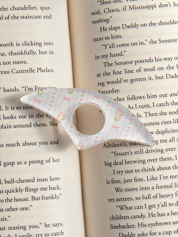 Pink Floral & Coquette Bows Thumb Book Page Holder, 4 of 7