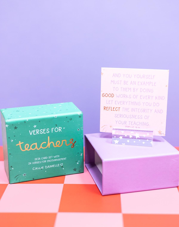 Verses For Teachers – Bible Verse Card Set with Display Stand, 1 of 6