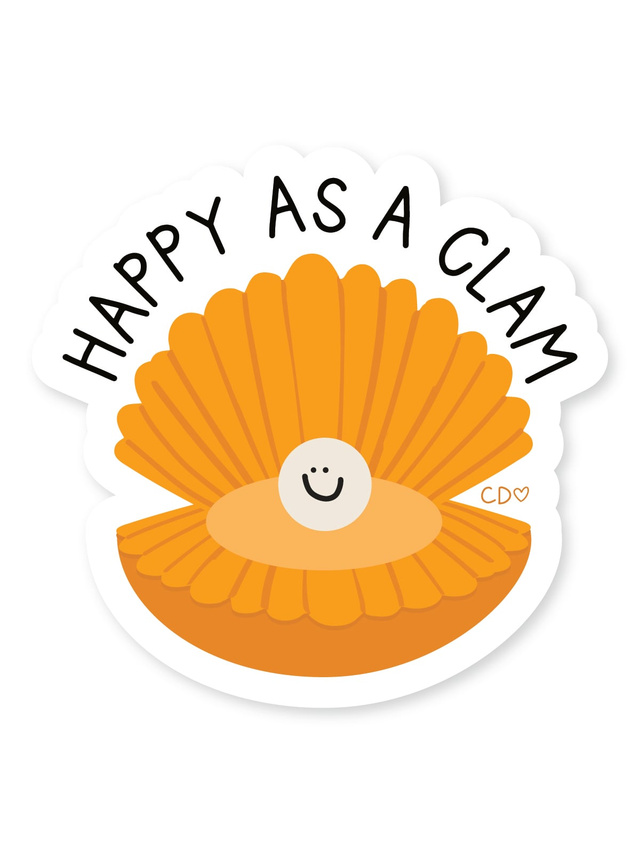 Happy As A Clam Decal Sticker, 4 of 4