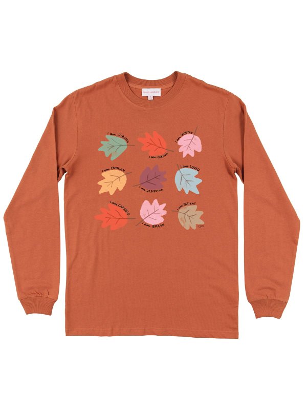 Autumn Leaves Affirmations Long-Sleeve Tee - Yam, 3 of 3