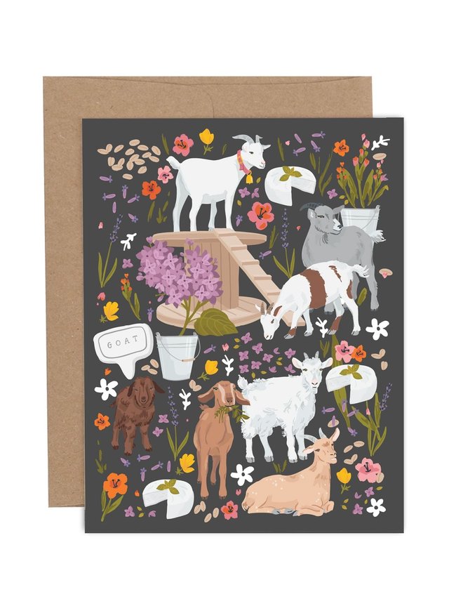 Goats Everyday Blank Greeting Card, 1 of 1