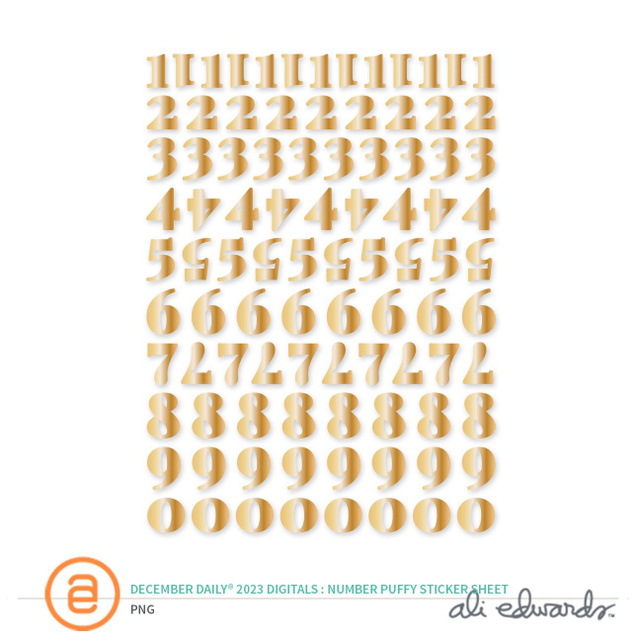 December Daily® 2023 Digital Number Puffy Sticker Sheet, 1 of 1