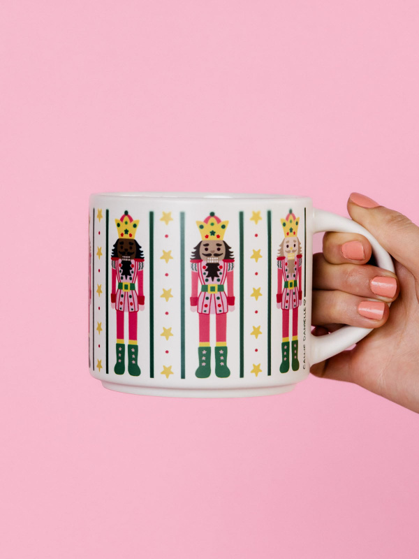 Nutcracker Christmas Large Ceramic Mug - Cream, 1 of 6