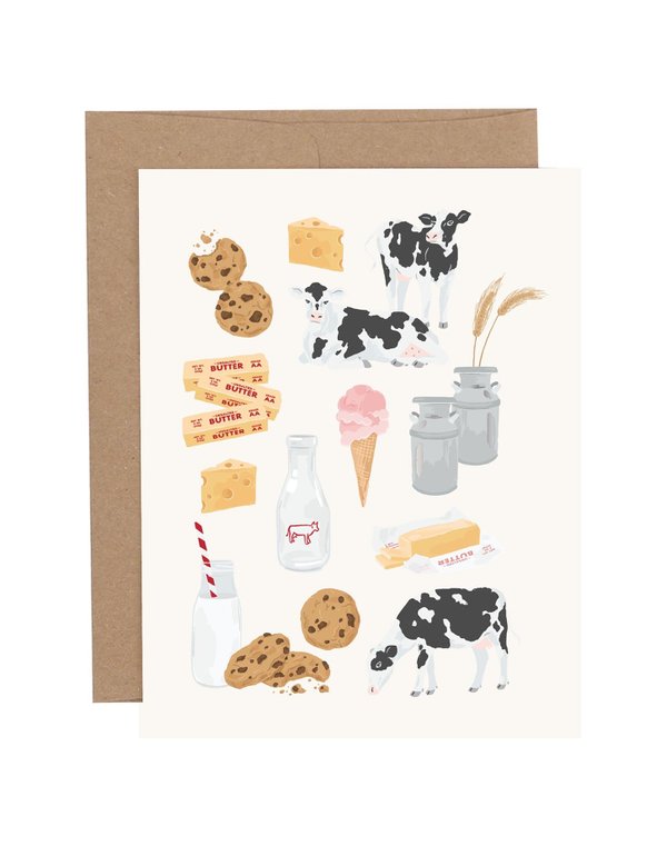 Dairy Cows Blank Greeting Card, 1 of 3