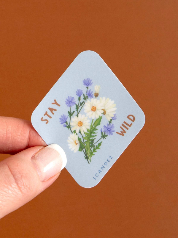 Stay Wild Vintage Blooms Floral Decal Sticker, 1 of 3