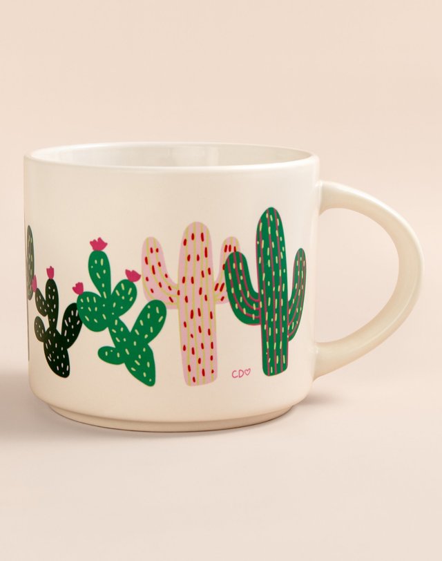 Cacti Ceramic Mug - Cream, 6 of 7