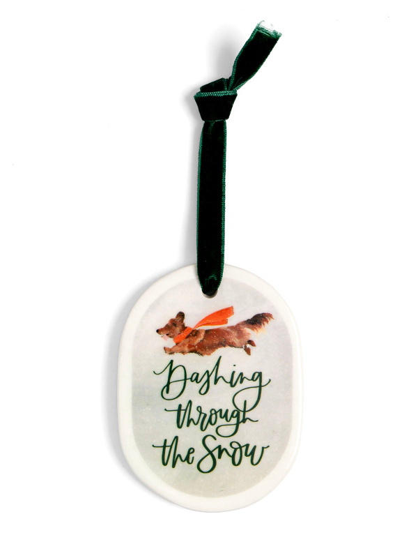 Dashing Through The Snow Dog Christmas Ornament, 2 of 2