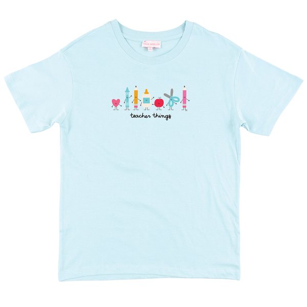 School Supplies Teacher Things - Callie Tee - Sea Salt, 2 of 2