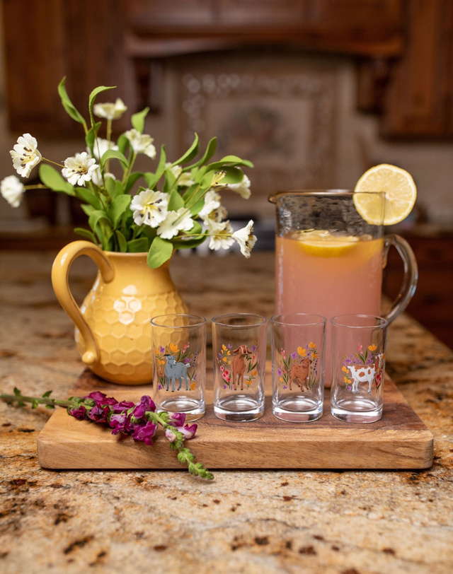 Goats Folk Floral Mini Juice Glass Set, 2 of 6