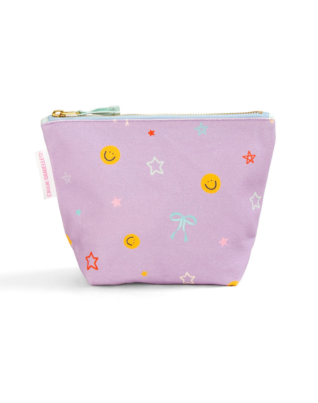 Smiley Faces & Coquette Bows Canvas Pouch, 1 of 2