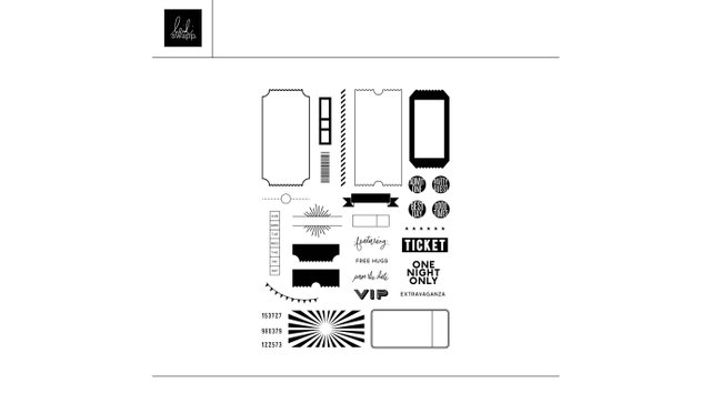 Digital Admit One Ticket Stub 6×8 Stamp Set , 1 of 1