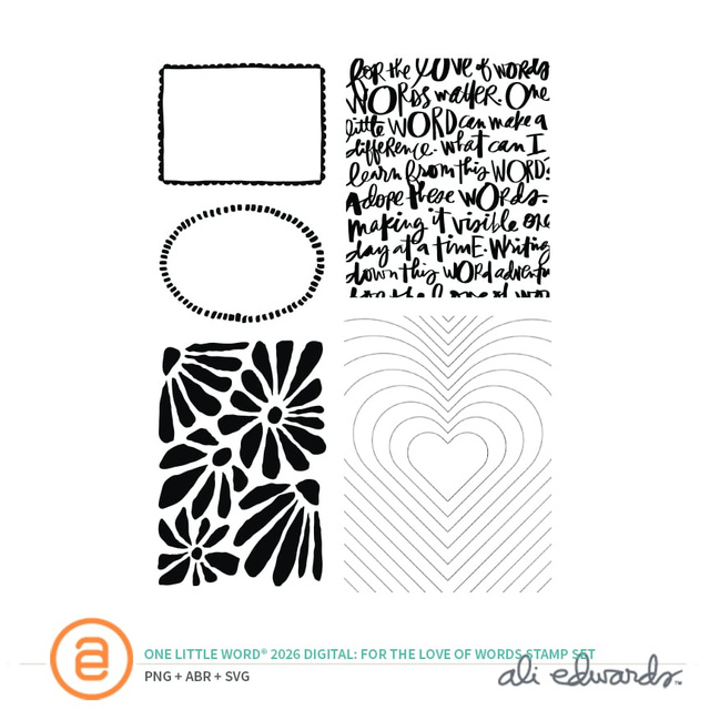 One Little Word® 2026 6×8 For the Love Of Words Digital Stamp Set, 1 of 1