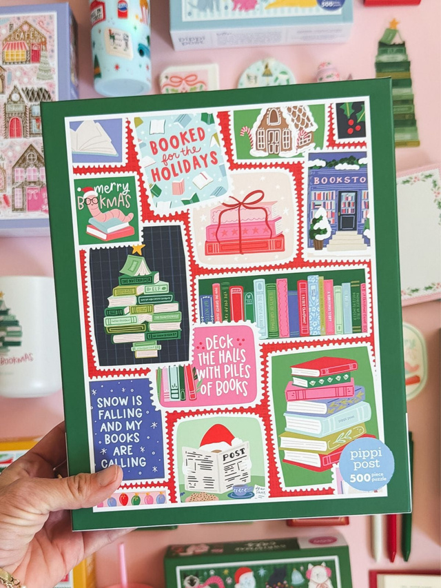 Merry Bookmas Stamps - 500 Piece Christmas Jigsaw Puzzle, 2 of 6