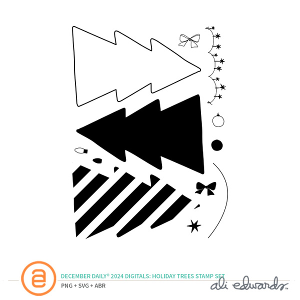 December Daily® 2024 Digital 6×8 Holiday Tree Stamp Set, 1 of 1
