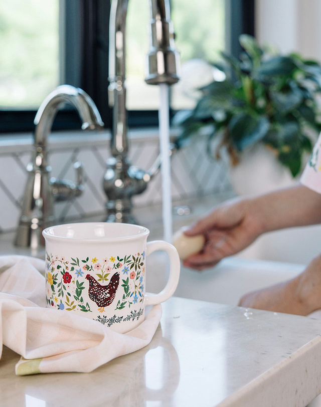 Chickens Folk Floral Mug, 3 of 5