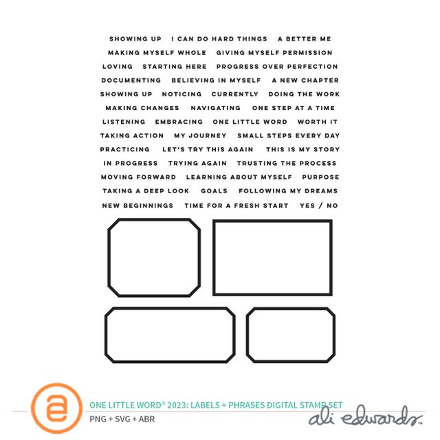 One Little Word® 2023 Label + Phrases Digital Stamp Set, 1 of 1