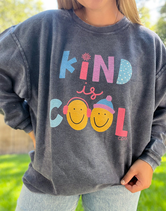 Kind Is Cool : Winter Edition Corded Sweatshirt - Navy, 2 of 3