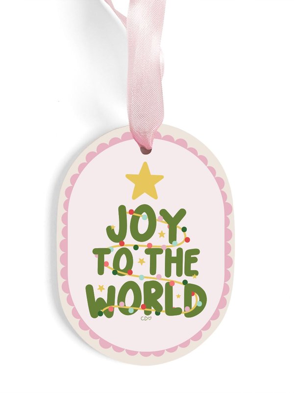 Joy to the World Ceramic Christmas Ornament, 1 of 2