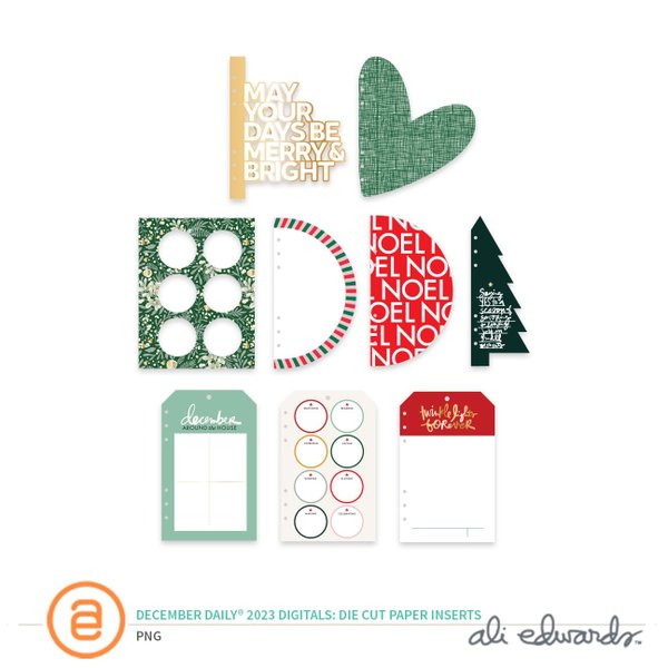December Daily® 2023 Digital Die Cut Paper Inserts, 1 of 1