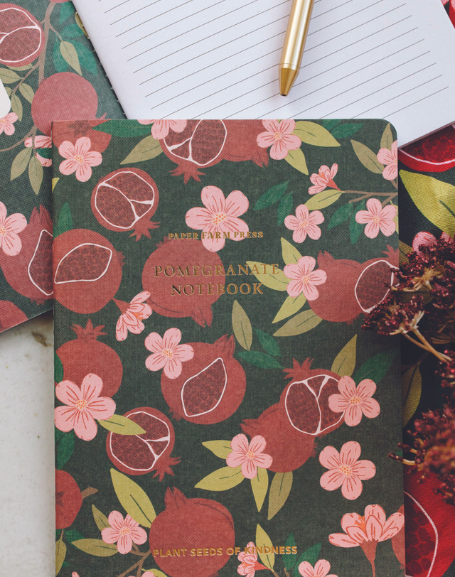 Seeds Of Kindness Pomegranate Plant Stitched Notebook, 5 of 5