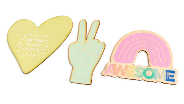 You Make Life Better Painted Wood Veneer Icons, 2 of 2