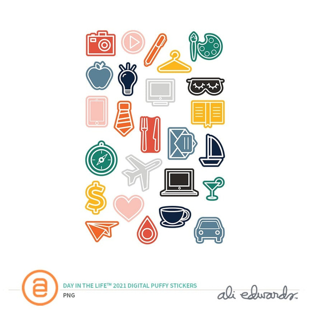 Day In The Life™ 2021 Digital Puffy Sticker Set, 1 of 1