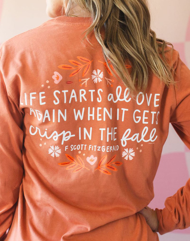 Life Starts in the Fall Long-Sleeve Tee - Yam, 1 of 4