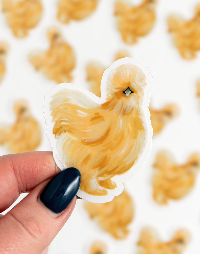 Silky Chicken Clear Decal Sticker, 1 of 3