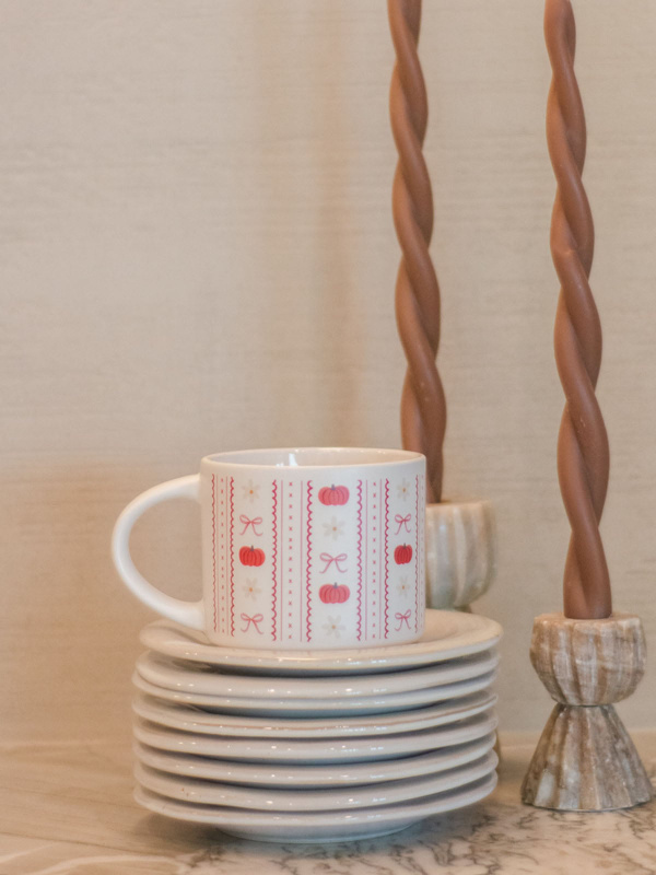 Pumpkins, Bows & Florals Fall Large Ceramic Coffee Mug, 3 of 4