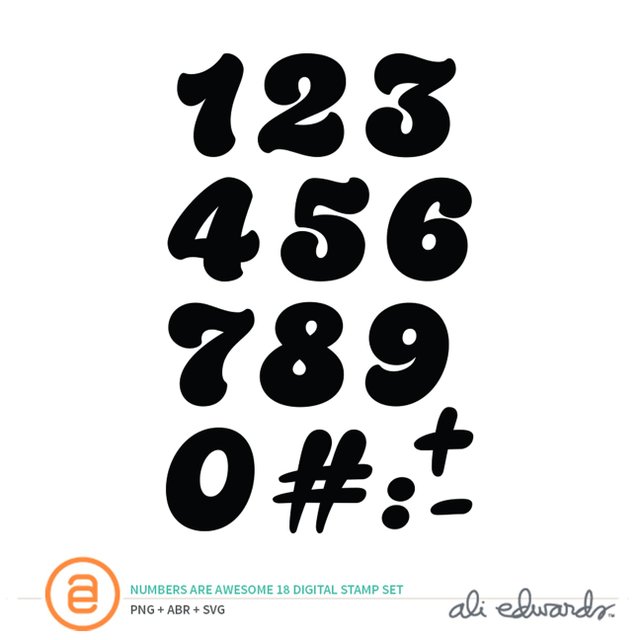 Numbers Are Awesome #18 Digital Stamp Set, 1 of 1