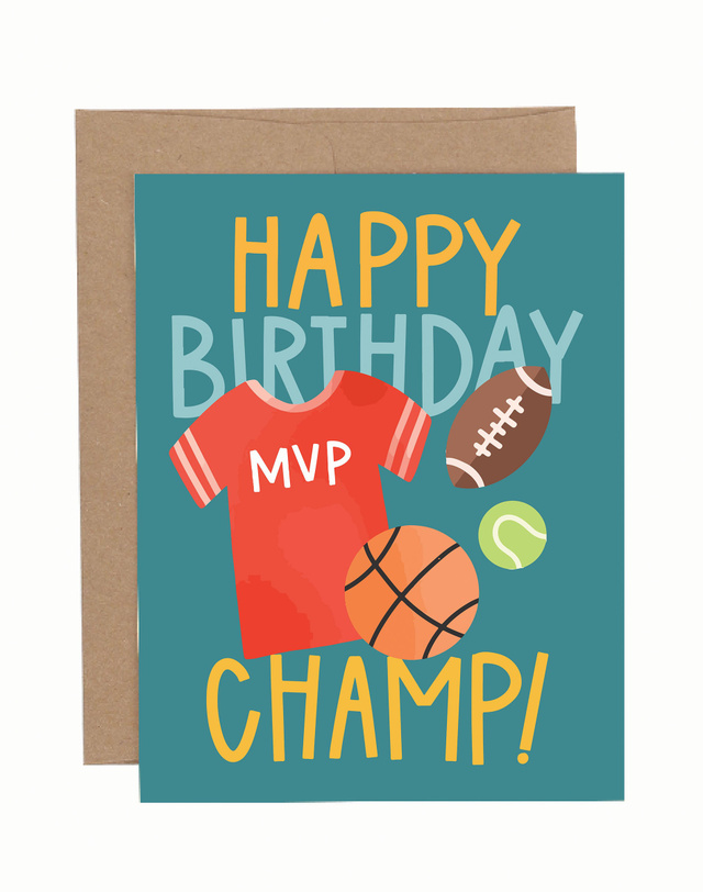 Happy Birthday Champ Greeting Card, 1 of 1