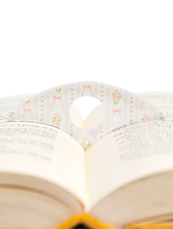 Pink Floral & Coquette Bows Thumb Book Page Holder, 5 of 7
