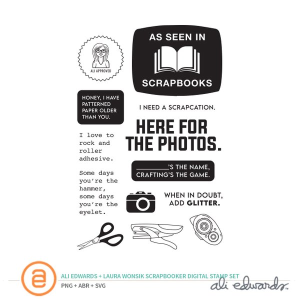 Scrapbook Digital Stamp Set by Ali Edwards and Laura Wonsik, 1 of 1