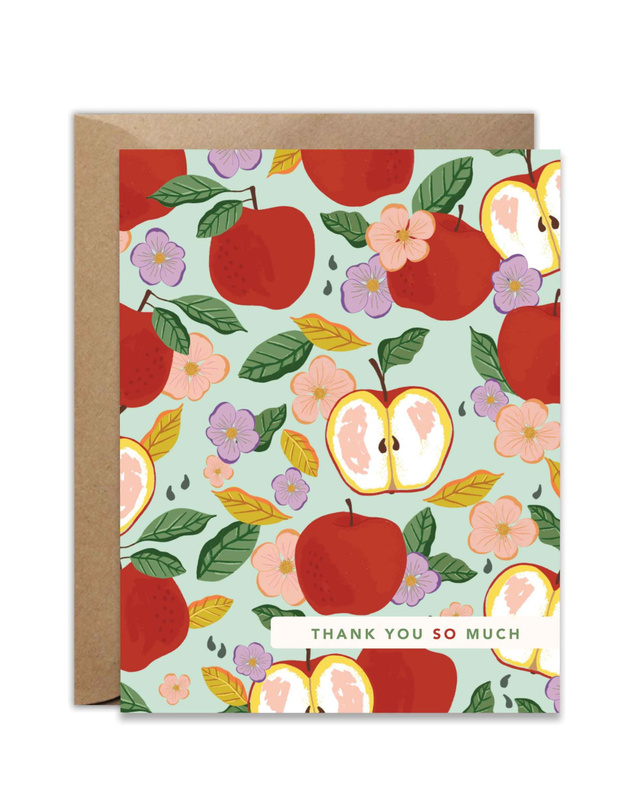Thank You So Much Apple Greeting Card, 1 of 1
