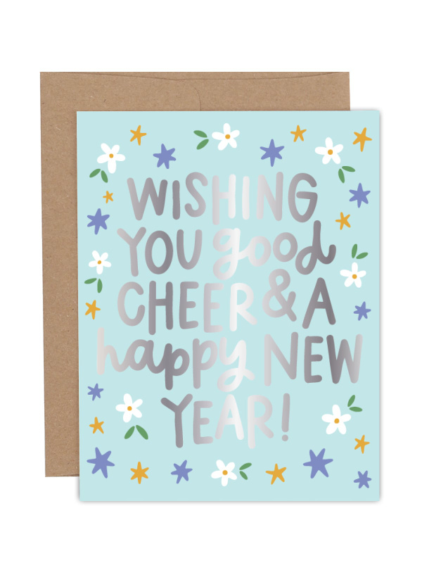 Good Cheer & A Happy New Year Greeting Card, 1 of 1