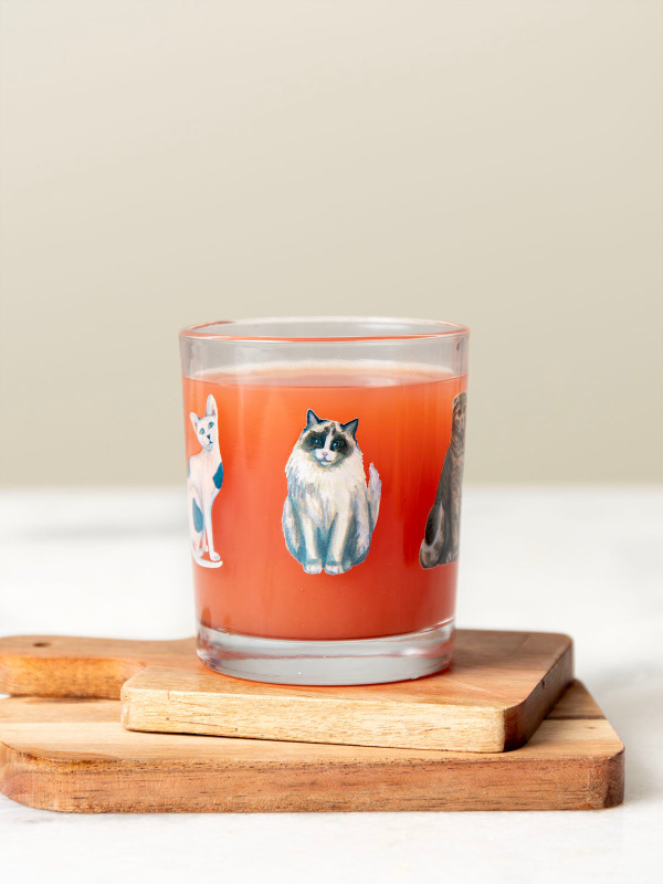 Scottish Fold Cat & Feline Friends 7.5oz Short Juice Glass, 1 of 2