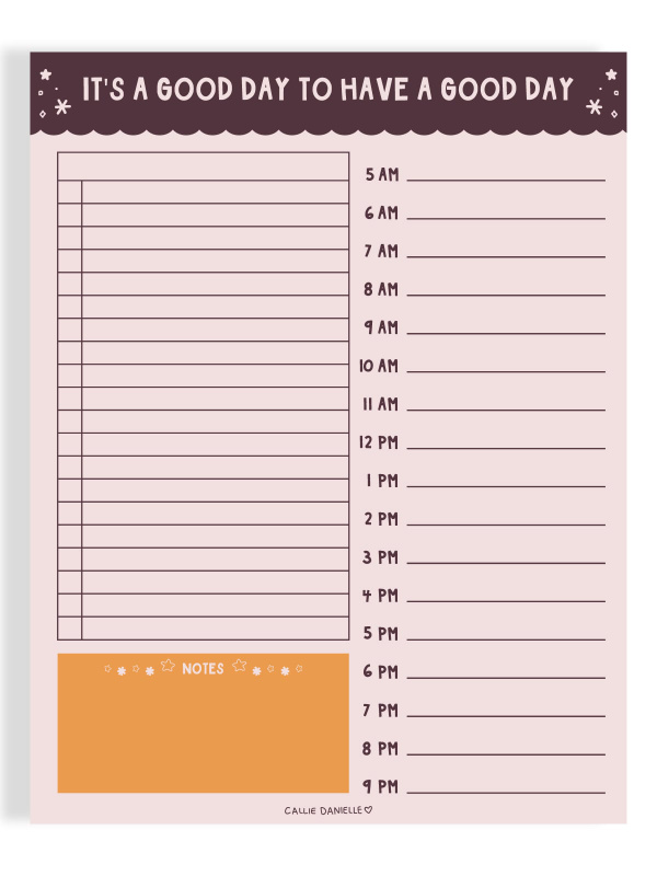 It's A Good Day Daily Planner 8.5×11 To Do Notepad, 1 of 2